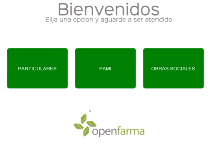 Pantalla de bienvenida del sistema